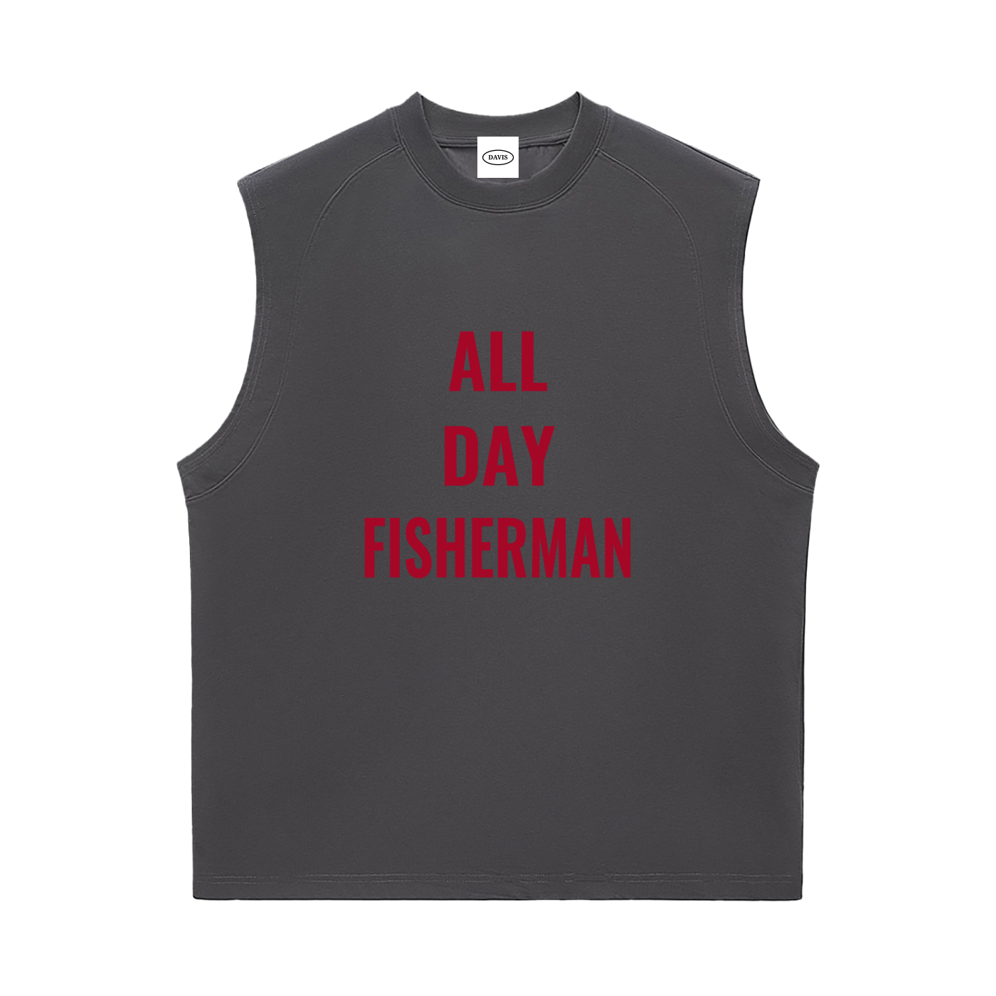 "All Day Fisherman" Tank Top (Dark Grey)