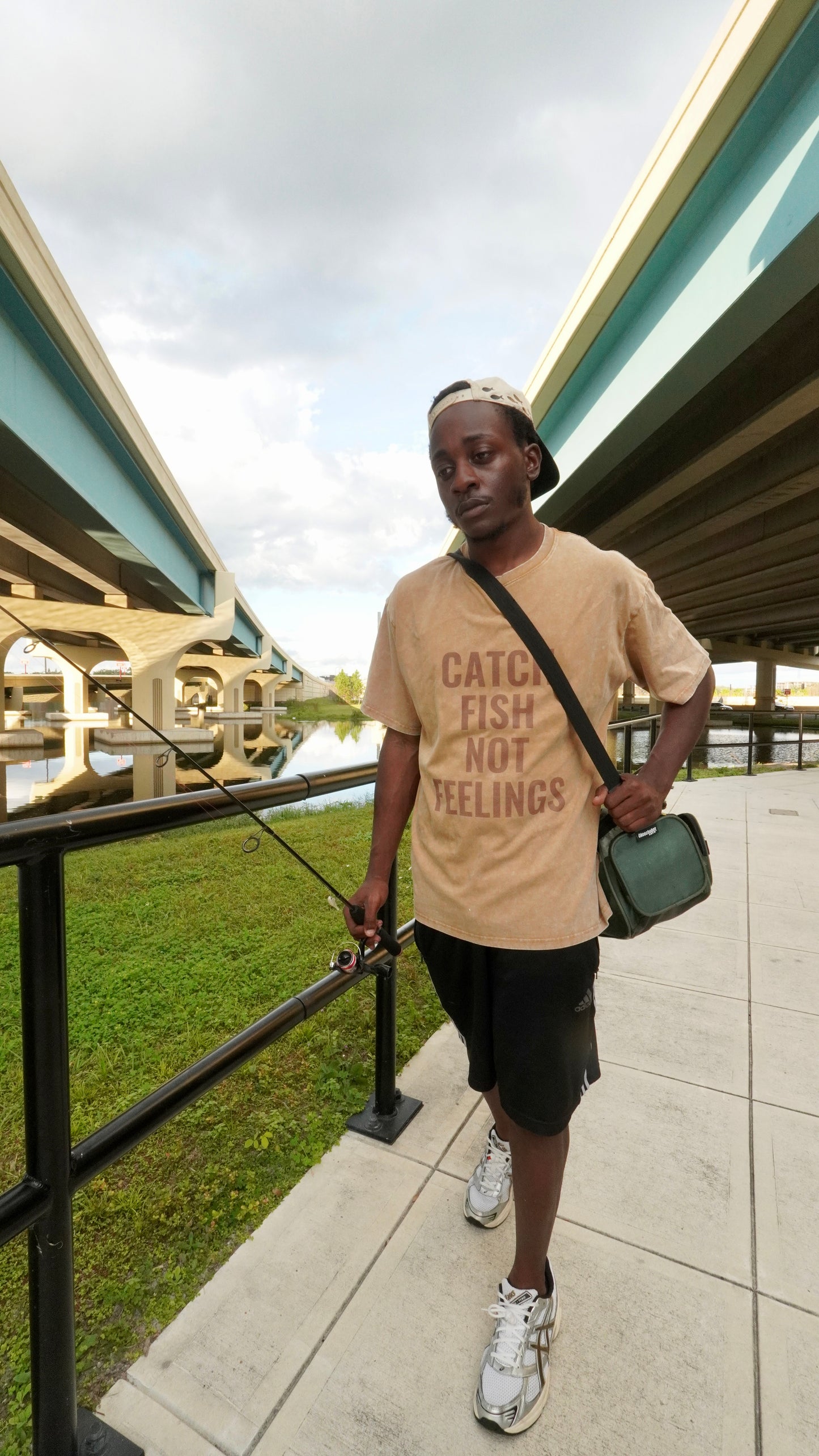 Catch Fish Not Feelings T-Shirt (Brown)