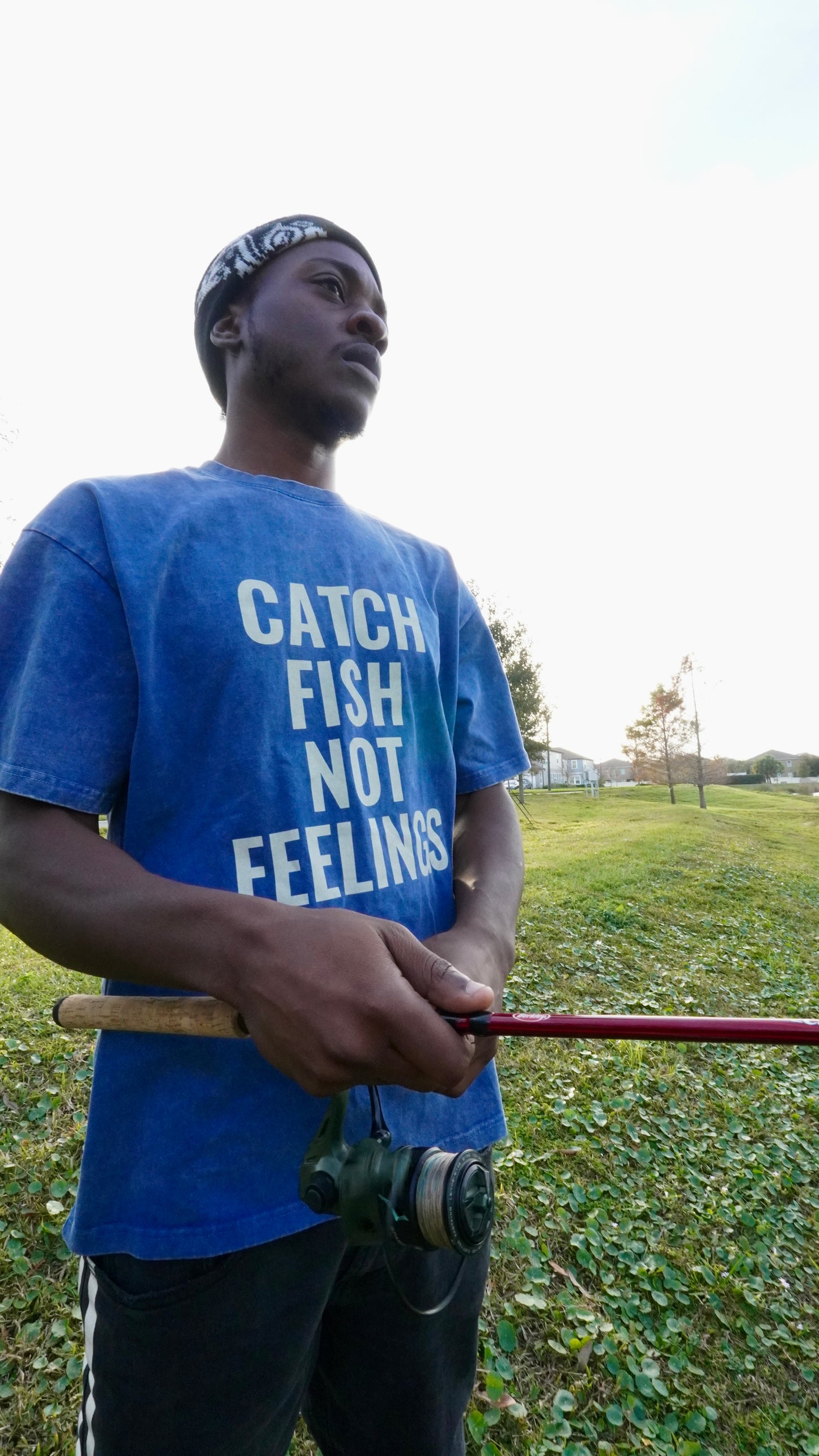 Catch Fish Not Feelings T-Shirt (Blue)