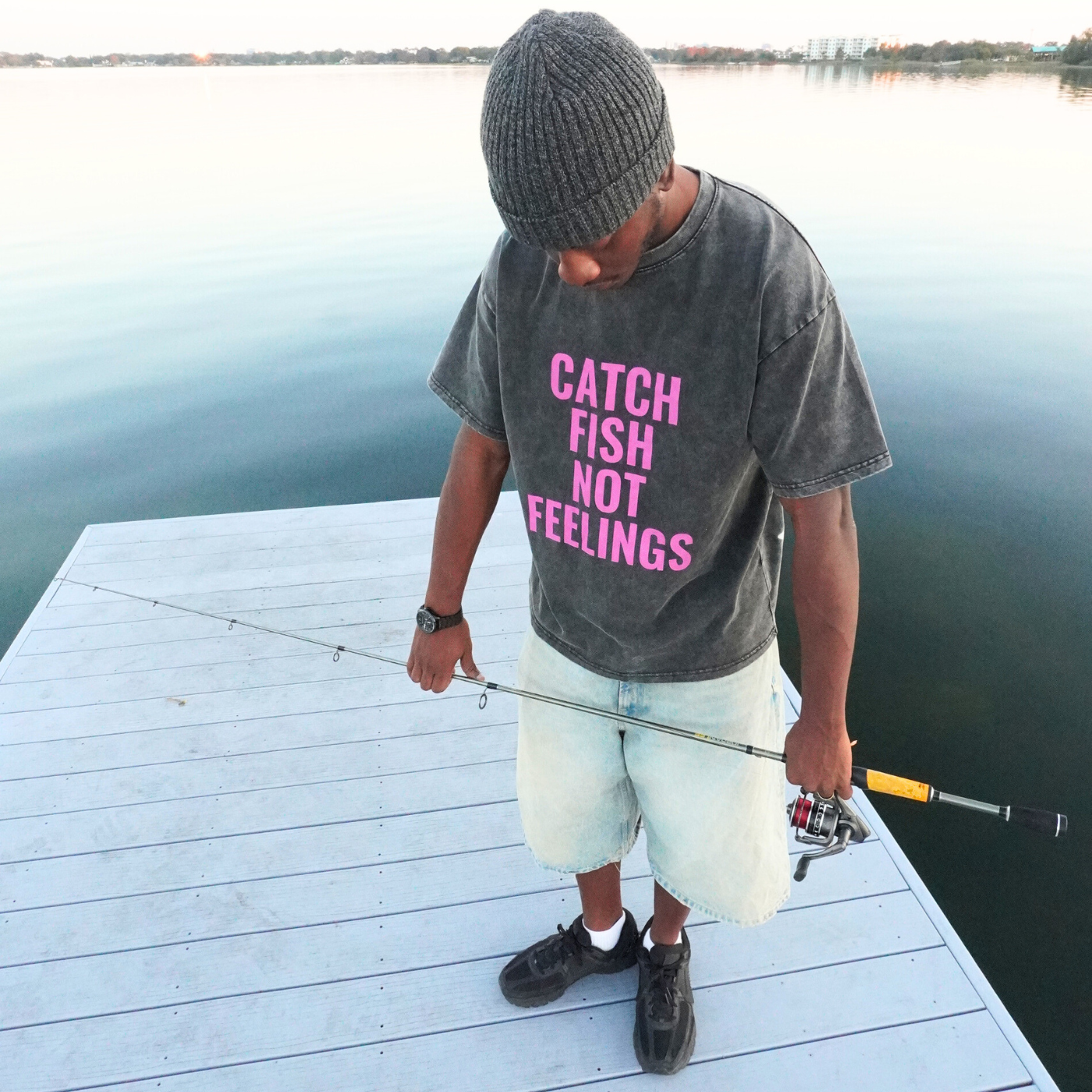 Catch Fish Not Feelings T-Shirt (Black)