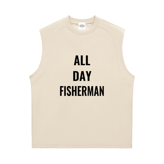 "All Day Fisherman" Tank Top (Beige)